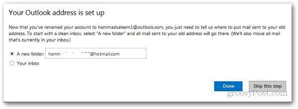 Rinomina indirizzo Hotmail 6