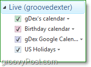 importa Google Calendar in Windows Live