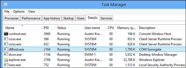 dllhost nel task manager