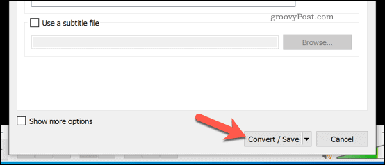 Conversione di un file video in VLC su Windows