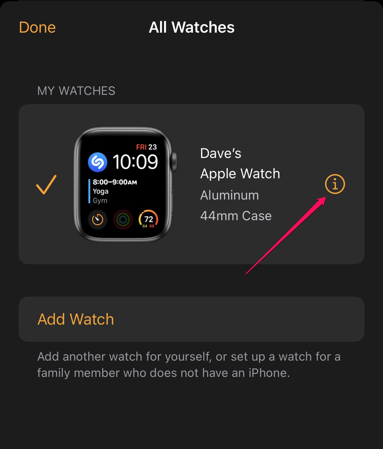 L'app Apple Watch per iPhone