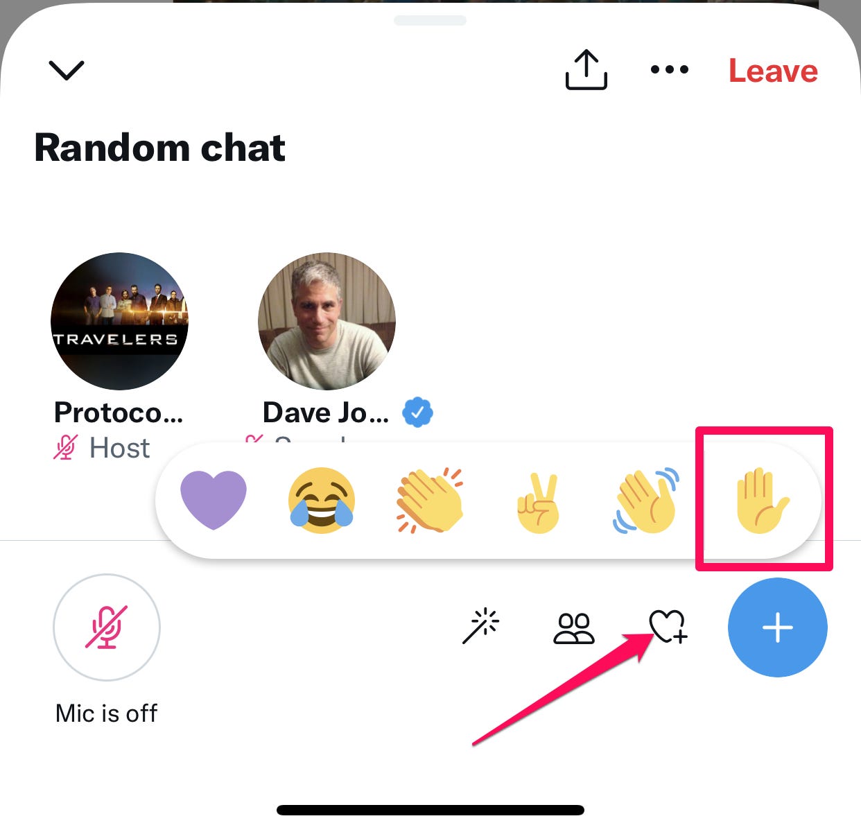 Il menu emoji nello spazio Twitter dell'app Twitter