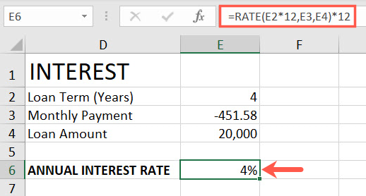 TARIFFA funzione in Excel utilizzando anni