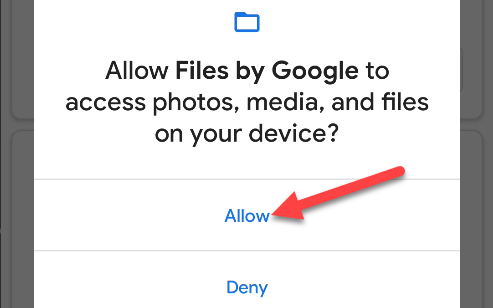 Tocca "Consenti" per consentire a Google di accedere ai tuoi file.