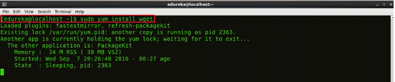 Installazione di Centos Git Passaggio 5 - Installa Git - Edureka