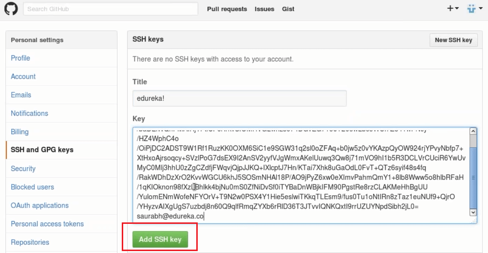 Installazione di Centos Git Passaggio 24 - Installa Git - Edureka