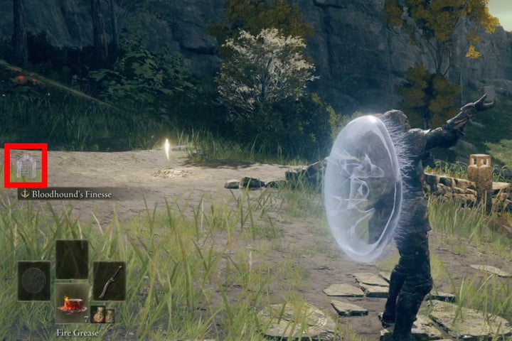 L'icona di evocazione blu appare quando un giocatore entra in un'area in Elden Ring.
