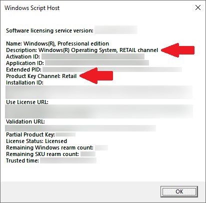 Informazioni sulla chiave di licenza di Windows in Windows