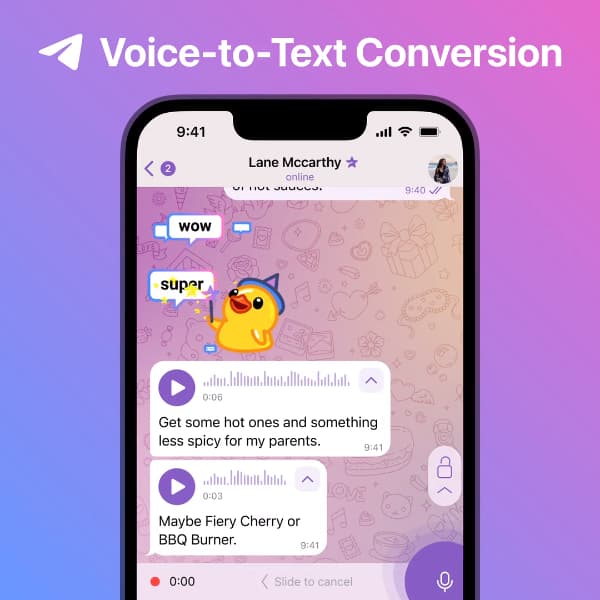 Telegram premium da voce a testo
