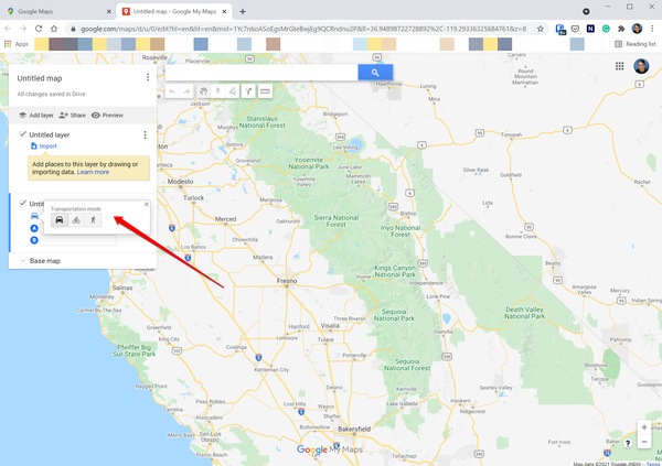 [draw-route-google-maps3.png: / Disegnare un percorso in Google Maps.]