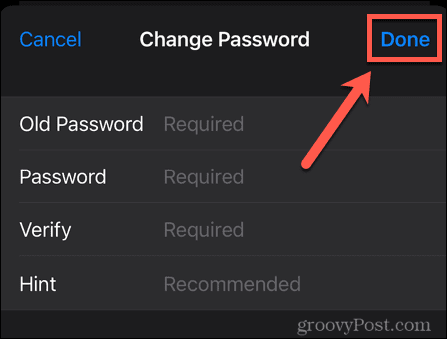 cambio password iphone fatto