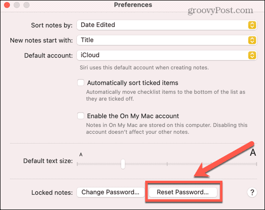 mac reimposta password