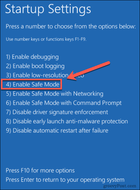 Windows 11 abilita la modalità provvisoria