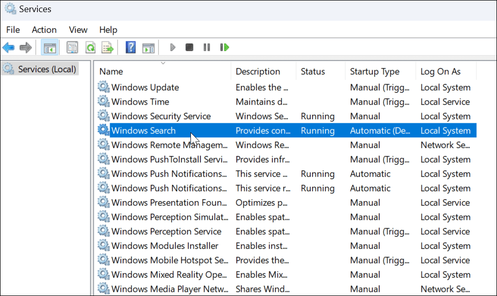 La barra di ricerca di Windows 11 non funziona