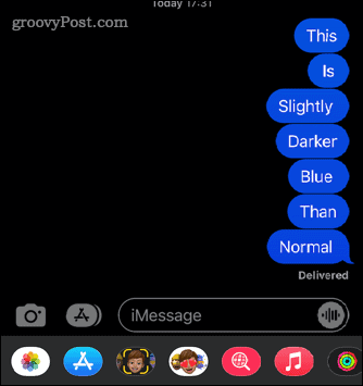 messaggio di iphone blu scuro
