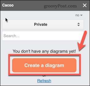 Creazione di un nuovo diagramma Cacoo in Google Docs