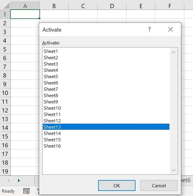 Attiva il menu in Excel.