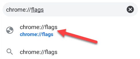 vai alla pagina delle bandiere di Chrome