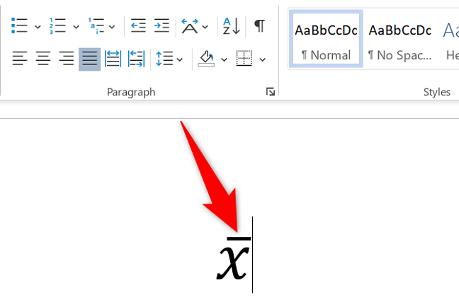 Inserisci il simbolo della barra X in Word.