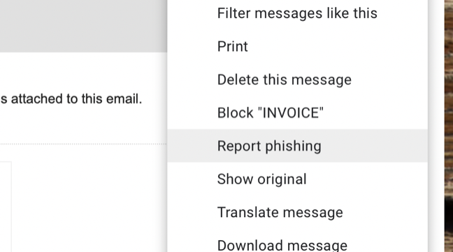 Segnala phishing in Gmail