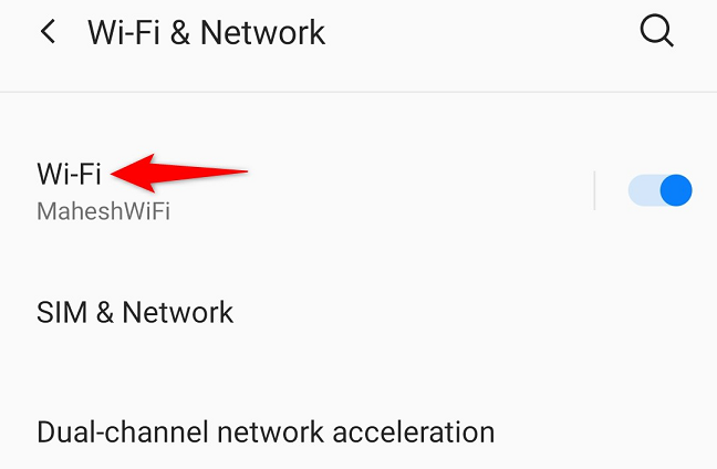Scegli "Wi-Fi".