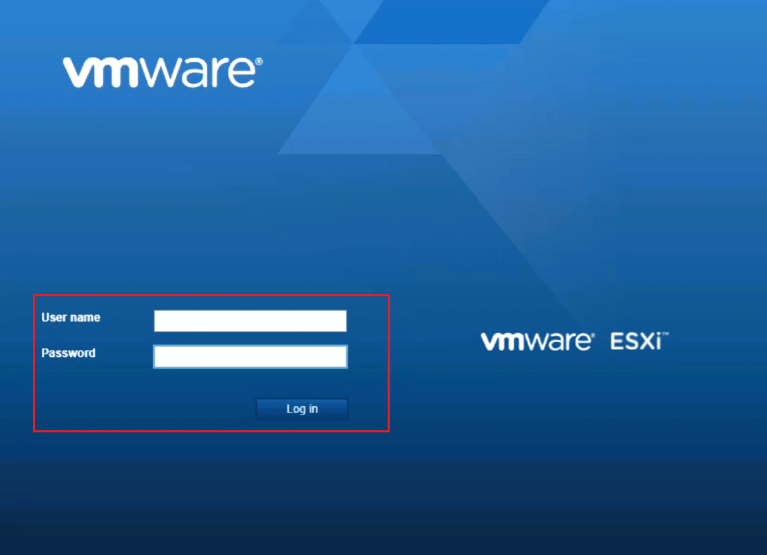 accedere al server ESXi. Correggi il codice di errore VMware 21001 in Windows 10