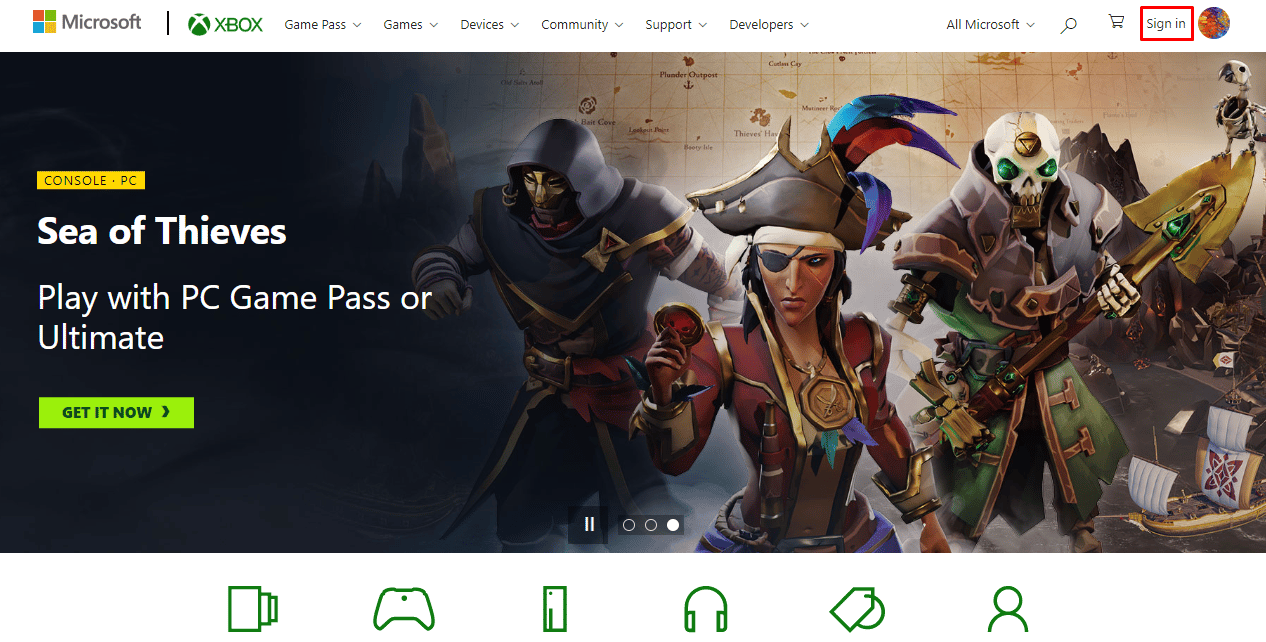 Fare clic sull'icona Accedi nell'angolo in alto a destra | Come puoi eliminare il tuo account Xbox