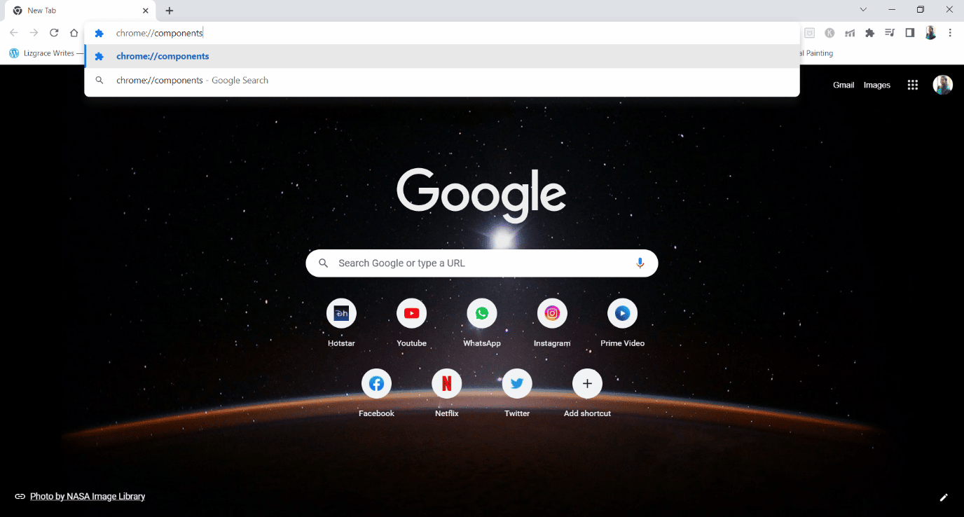 Vai alla pagina dei componenti su Chrome | Perché l'onda d'urto si blocca continuamente