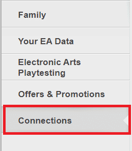 seleziona la scheda Connessioni. Come gestire le impostazioni dell'account EA