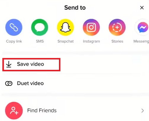 tocca l'opzione Salva video | Cosa succede ai TikTok eliminati?