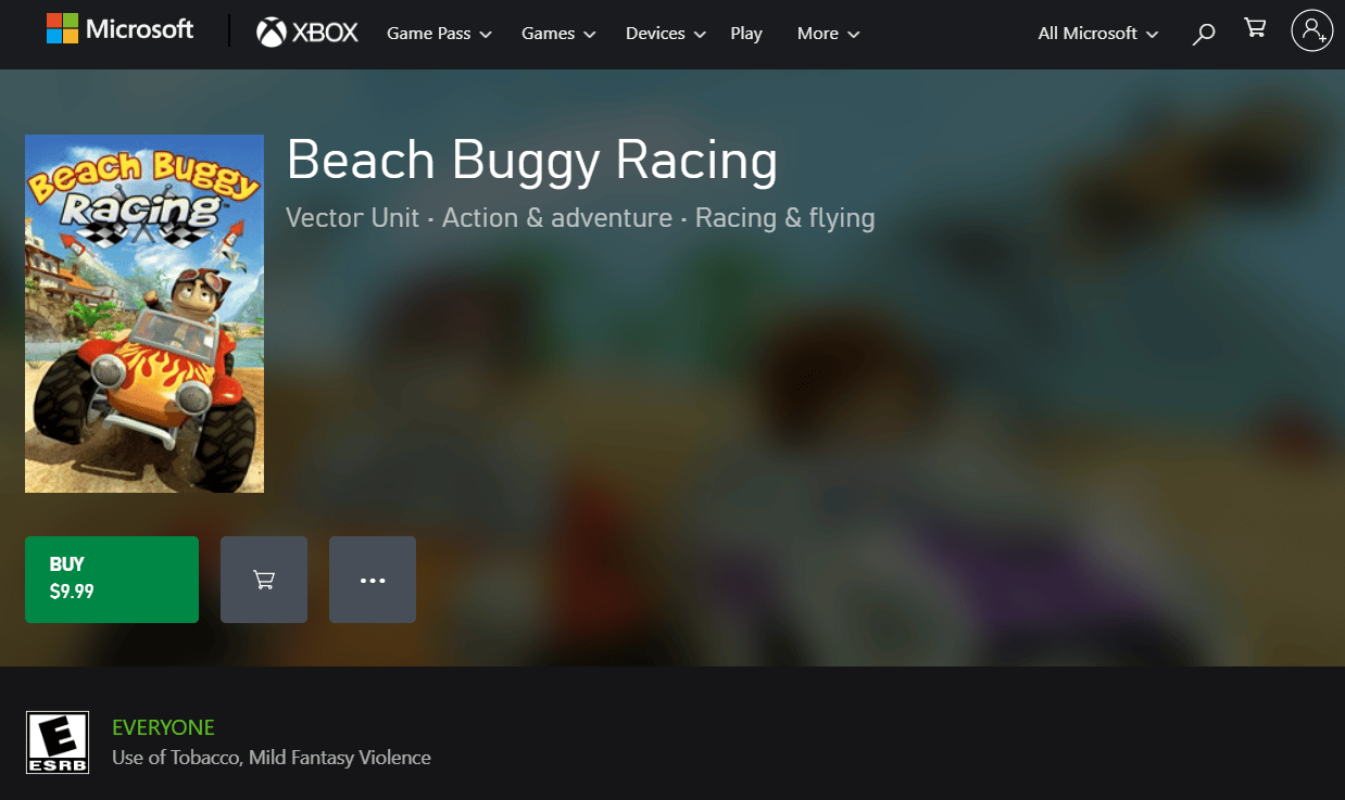 Xbox da corsa con buggy da spiaggia