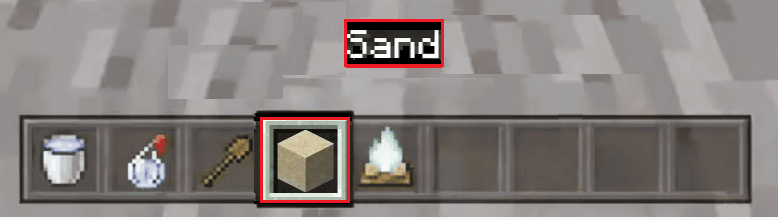 usa la sabbia per Minecraft estinguere Campfire