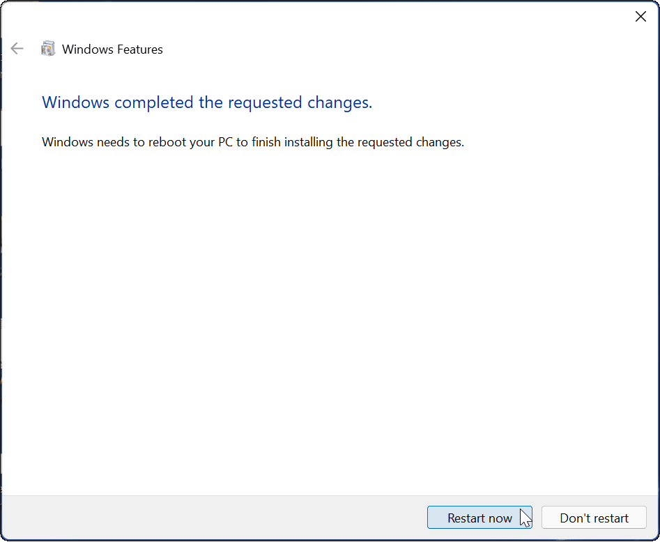 riavvia la configurazione di Windows sandbox su Windows 11
