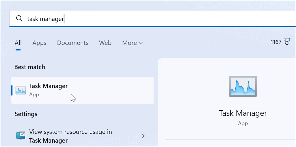 Modifica la pagina di avvio di Task Manager su Windows 11