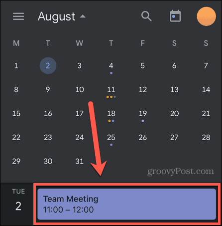 google eventi calendario mobile