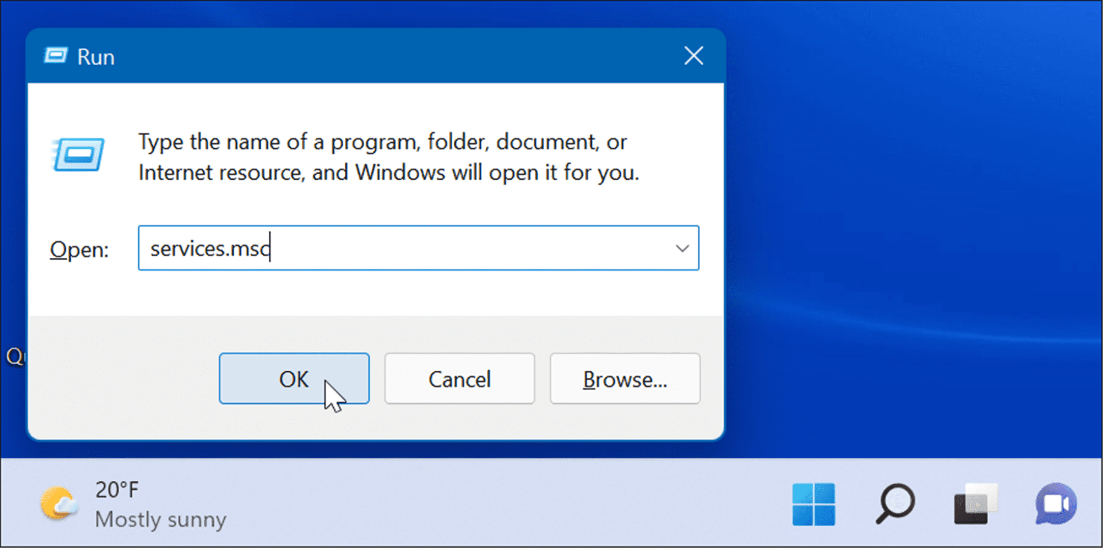 services-msc esegue Windows 11