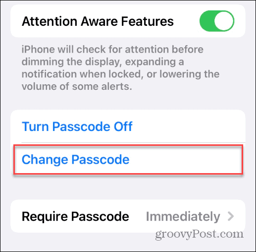 Cambia il codice su iPhone