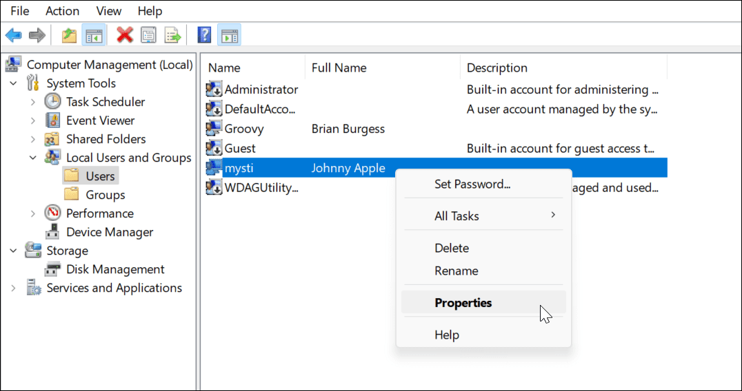 Disattiva temporaneamente un account su Windows 11