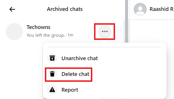 Come eliminare un gruppo di Messenger (desktop)