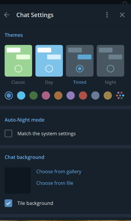 Per cambiare il tema di Telegram sul desktop