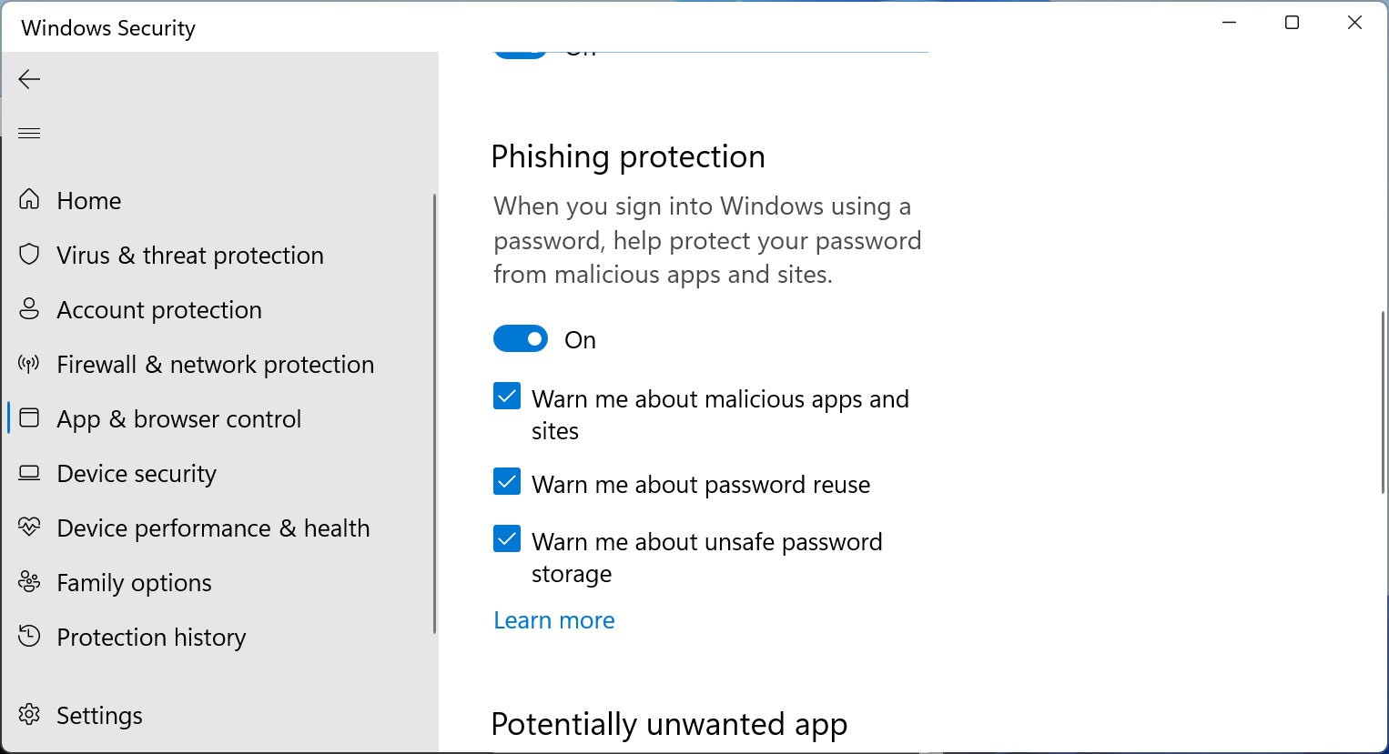Abilitazione della protezione con password in Windows 11 22H2