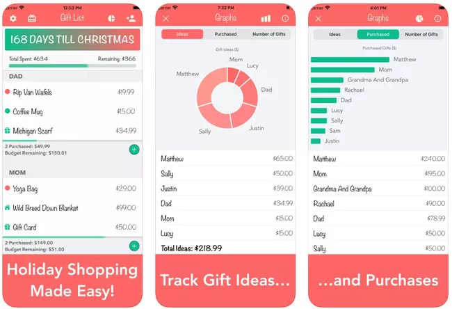 App Tracker lista regali di Natale per iPhone