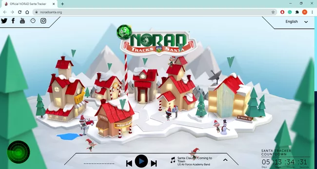 Sito web del NORAD Santa Tracker