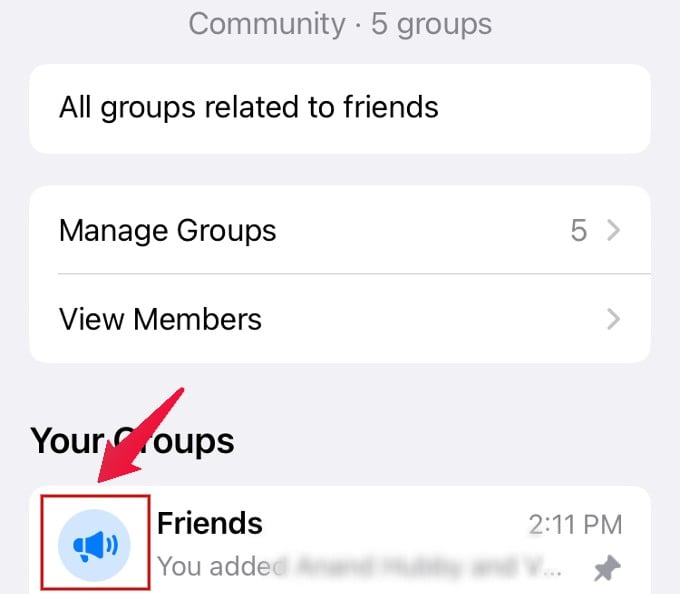 Annuncio Gruppo WhatsApp Comunità iPhone