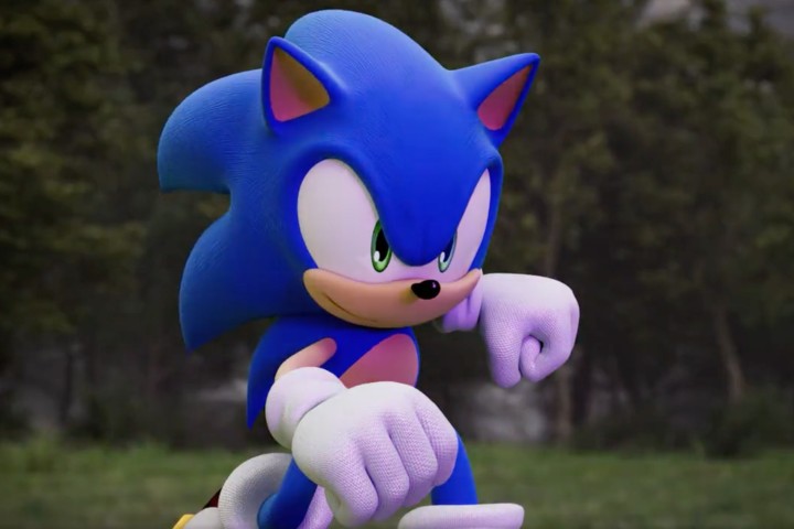 Sonic nella sua posizione di combattimento nell'ultimo trailer di Sonic Frontiers.