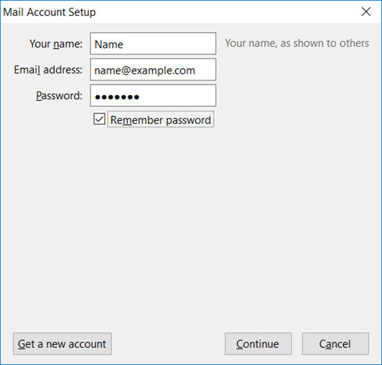 Configurare l'account di posta EMAIL.IT sul client di posta Thunderbird Passaggio 3