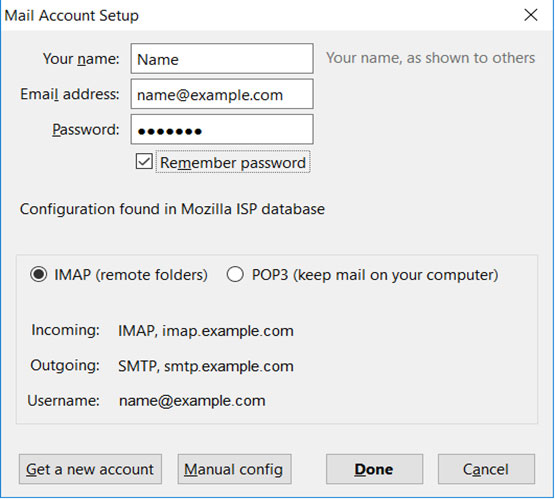 Configurare l'account di posta EMAIL.IT sul client di posta Thunderbird Step 4-IMAP