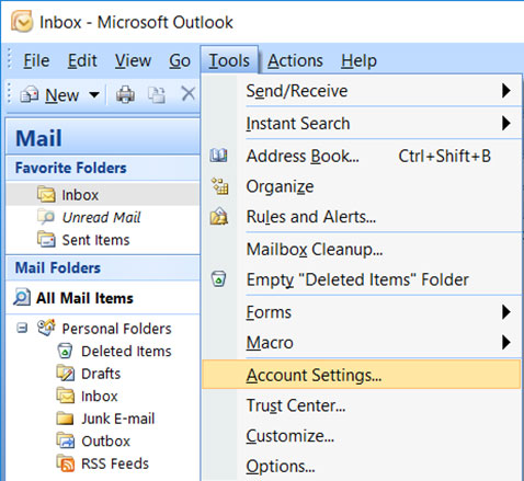 Configura l'account e-mail LIBERO.IT sul tuo Outlook 2007 Manuale Passaggio 1