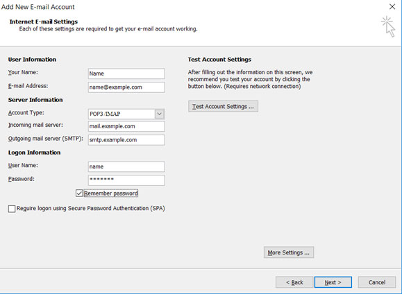 Configura l'account e-mail LIBERO.IT sul tuo Outlook 2007 Manuale Passaggio 6