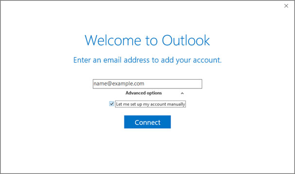 Configura l'account e-mail LIBERO.IT sul tuo Outlook 2016 Manuale Passaggio 2 - Metodo 2